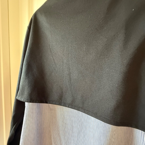 Twofer Black long sleeve mock neck tunic over blue and white stripe - Large - Picture 8 of 16